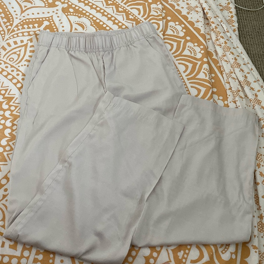 H&M cream wide leg pants
